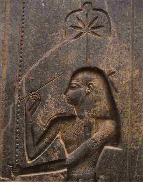 The ancient Egyptian goddess Seshat above in her role as the Goddess who